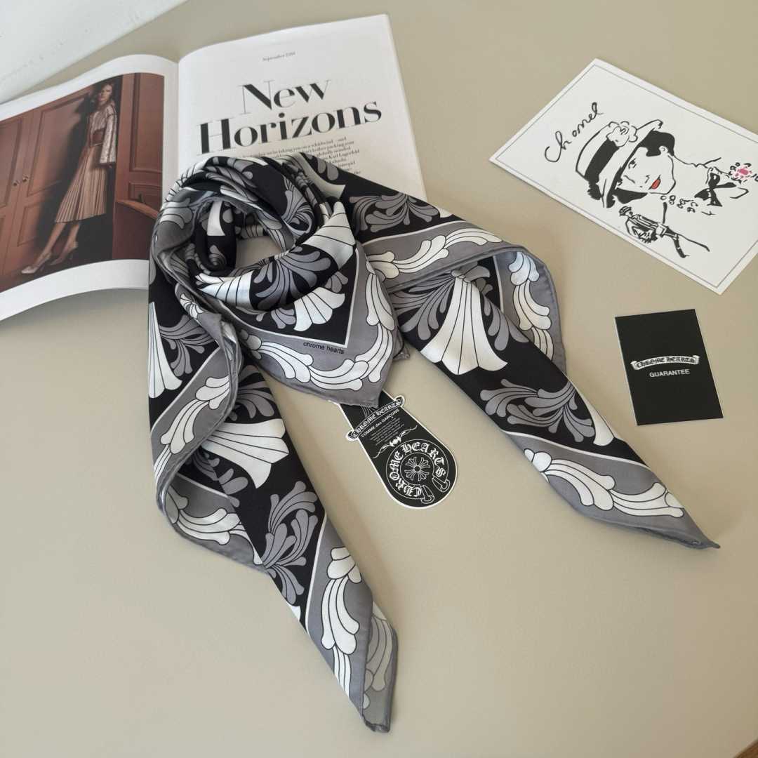 Chrome Heart Square Silk Scarf - DesignerGu