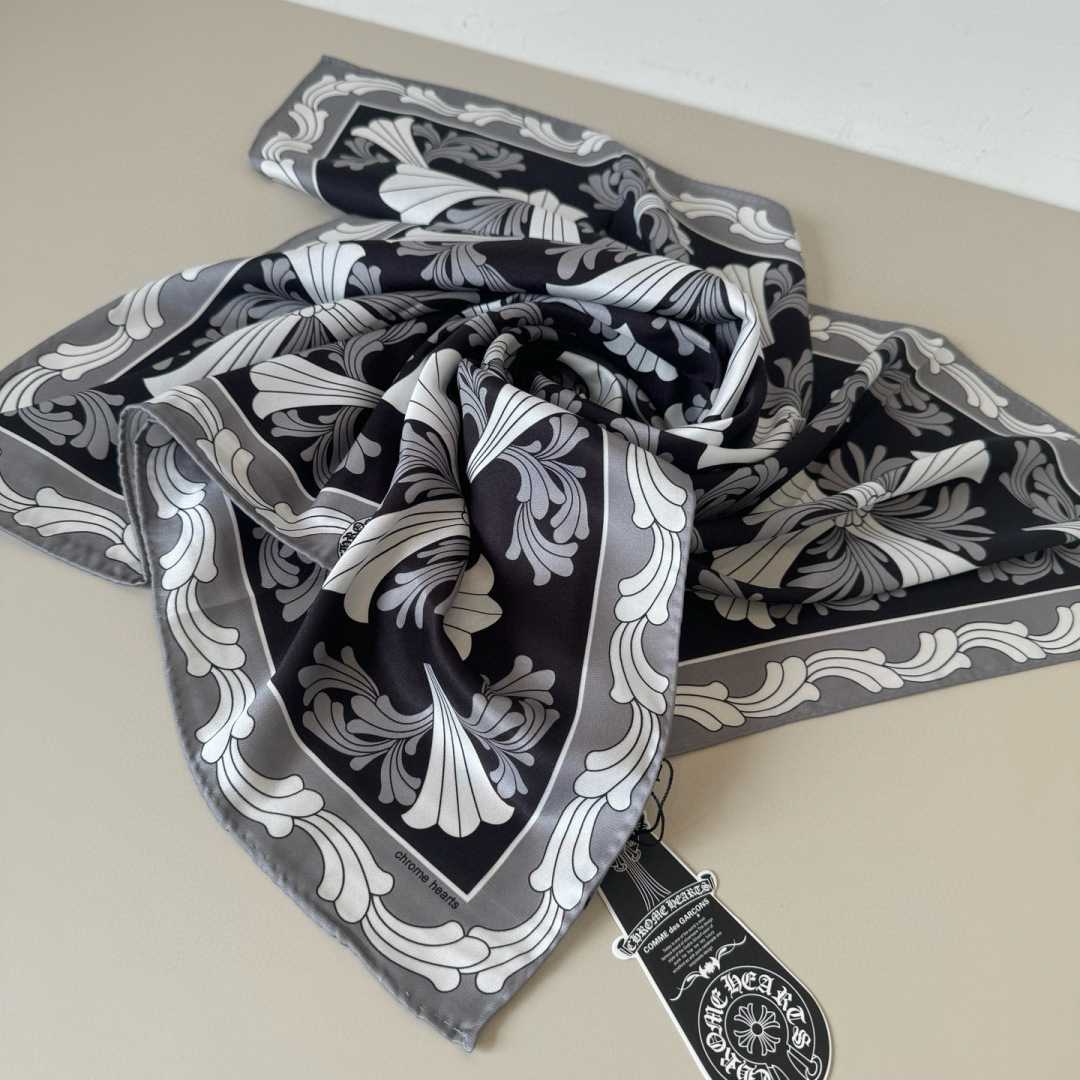 Chrome Heart Square Silk Scarf - DesignerGu