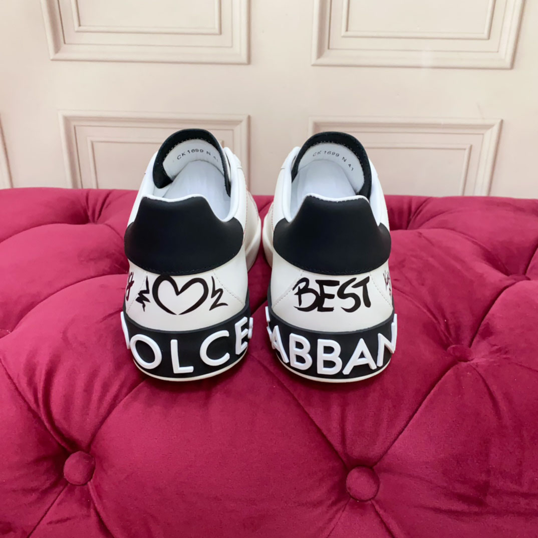 Dolce & Gabbana Printed Calfskin Portofino Light Sneakers - DesignerGu