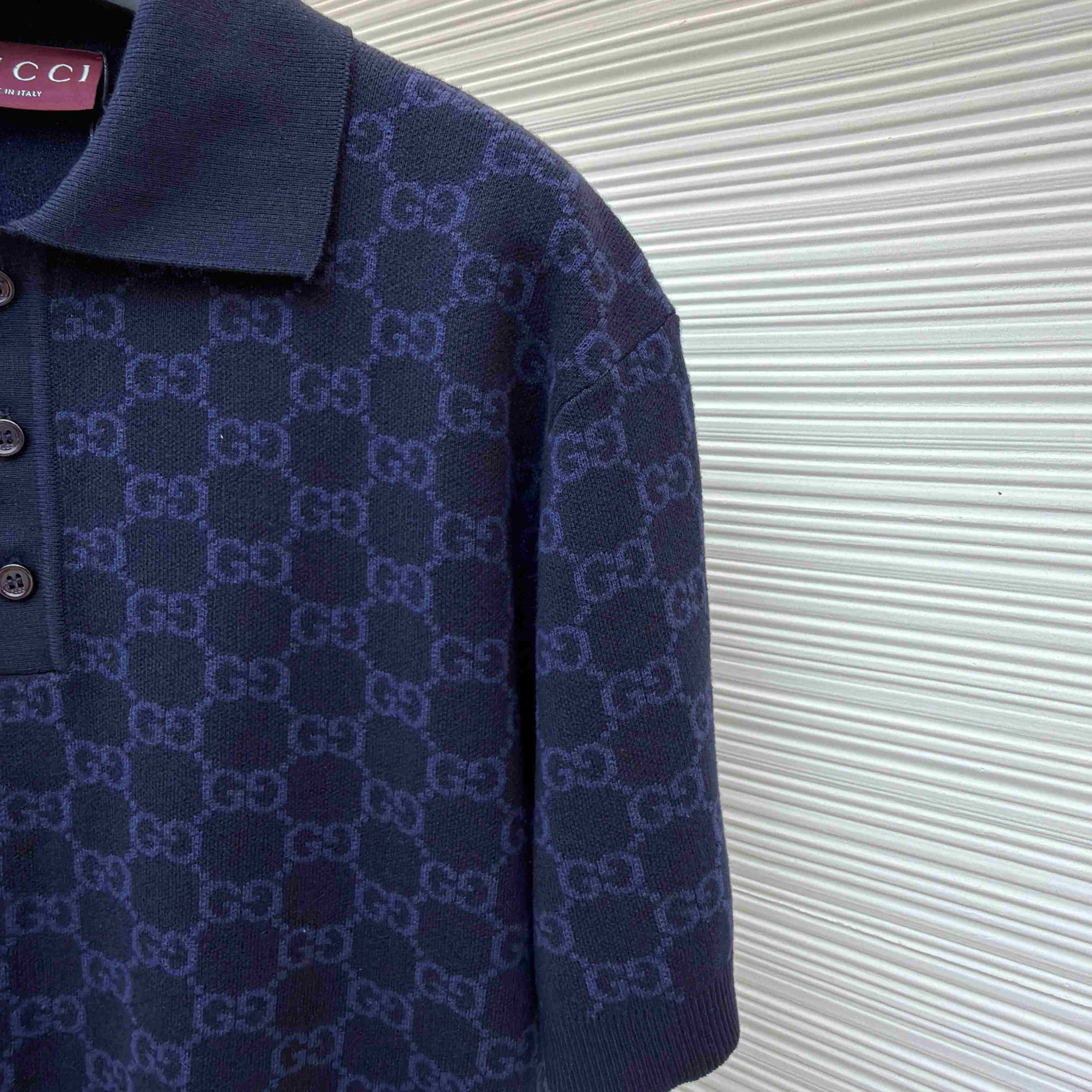Gucci GG Cotton Silk Jacquard Polo Shirt - DesignerGu