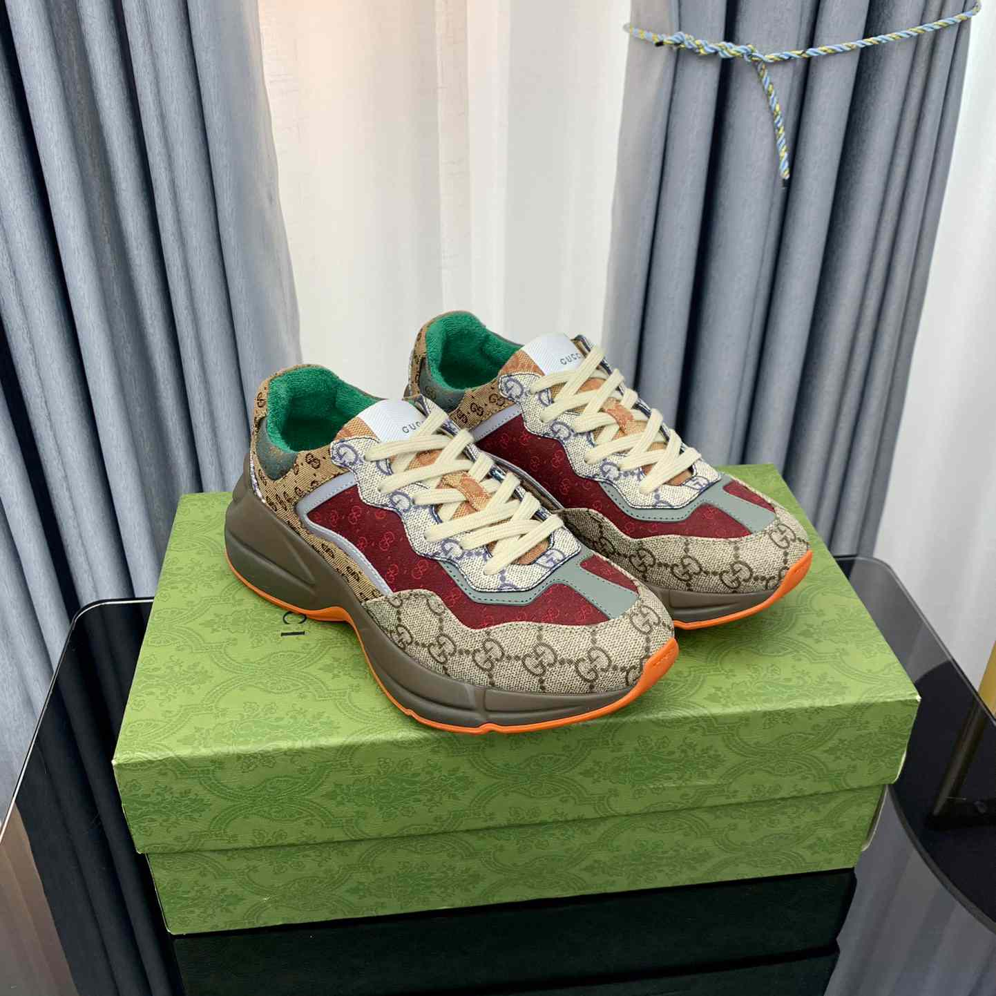 Gucci Rhyton 'Beige Brick Red' - DesignerGu
