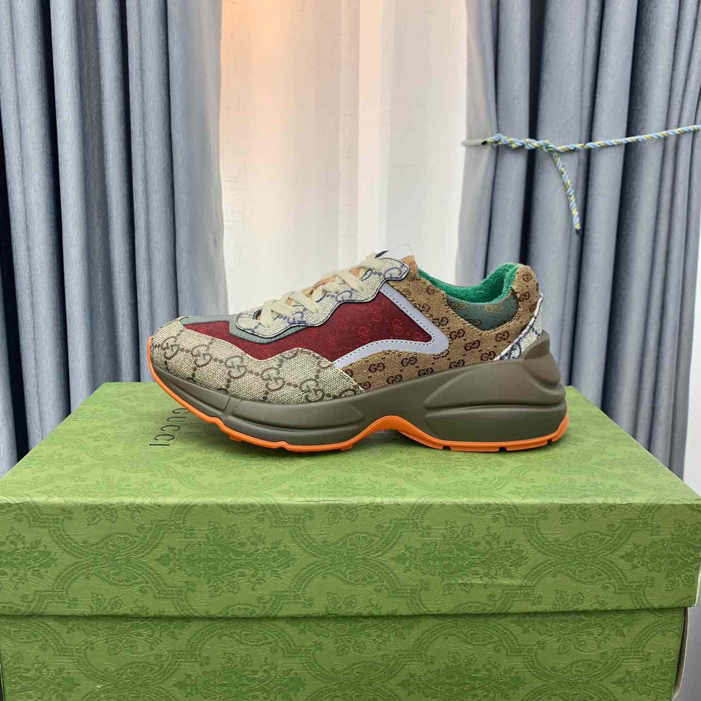 Gucci Rhyton 'Beige Brick Red' - DesignerGu