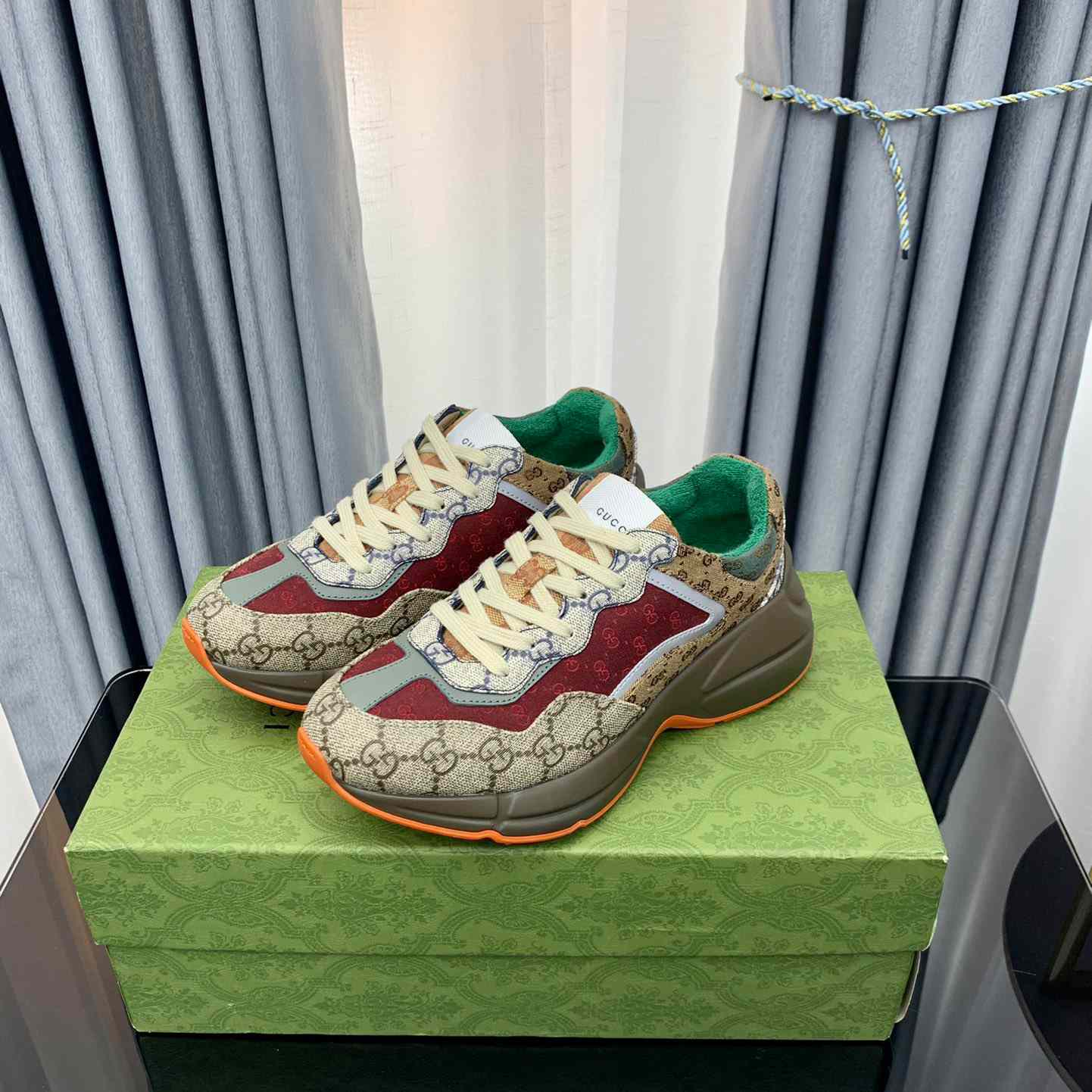Gucci Rhyton 'Beige Brick Red' - DesignerGu