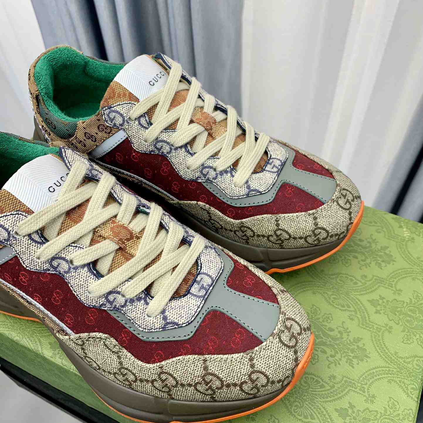 Gucci Rhyton 'Beige Brick Red' - DesignerGu