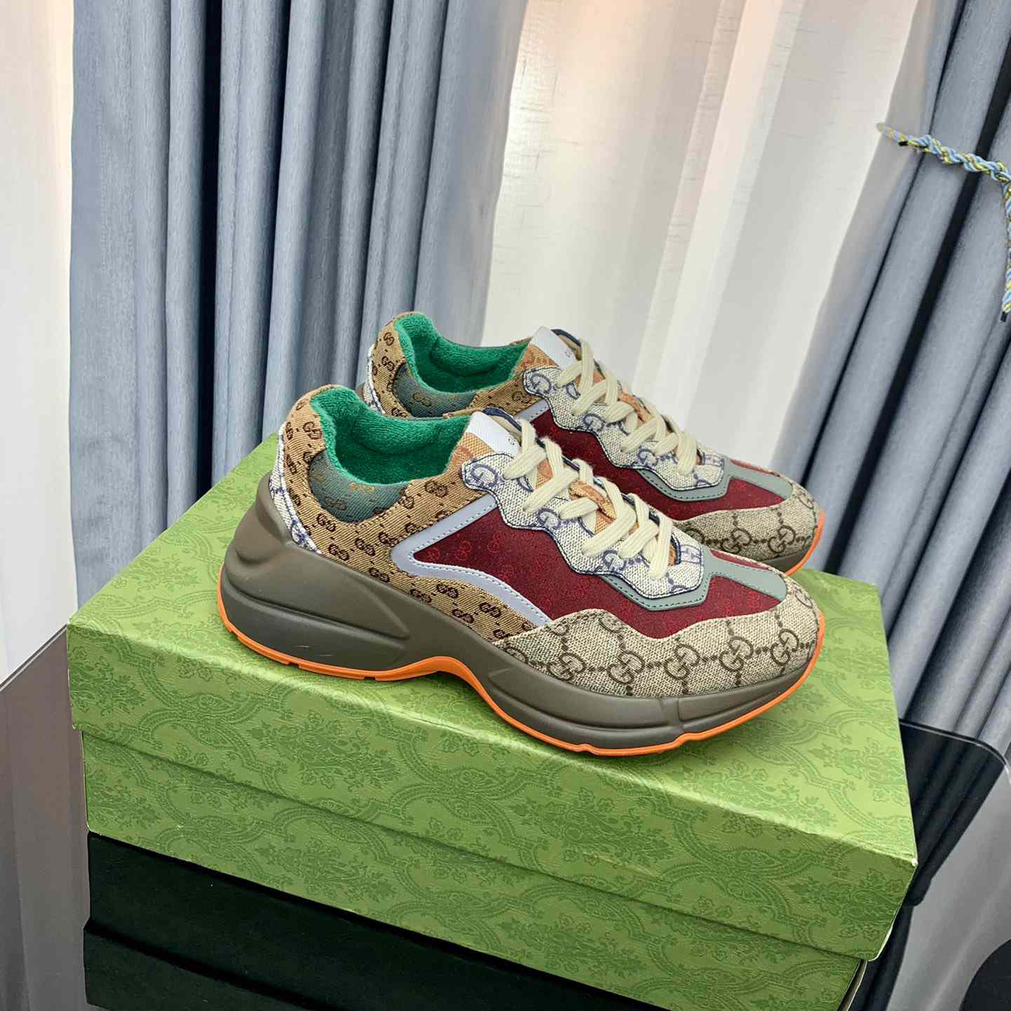 Gucci Rhyton 'Beige Brick Red' - DesignerGu