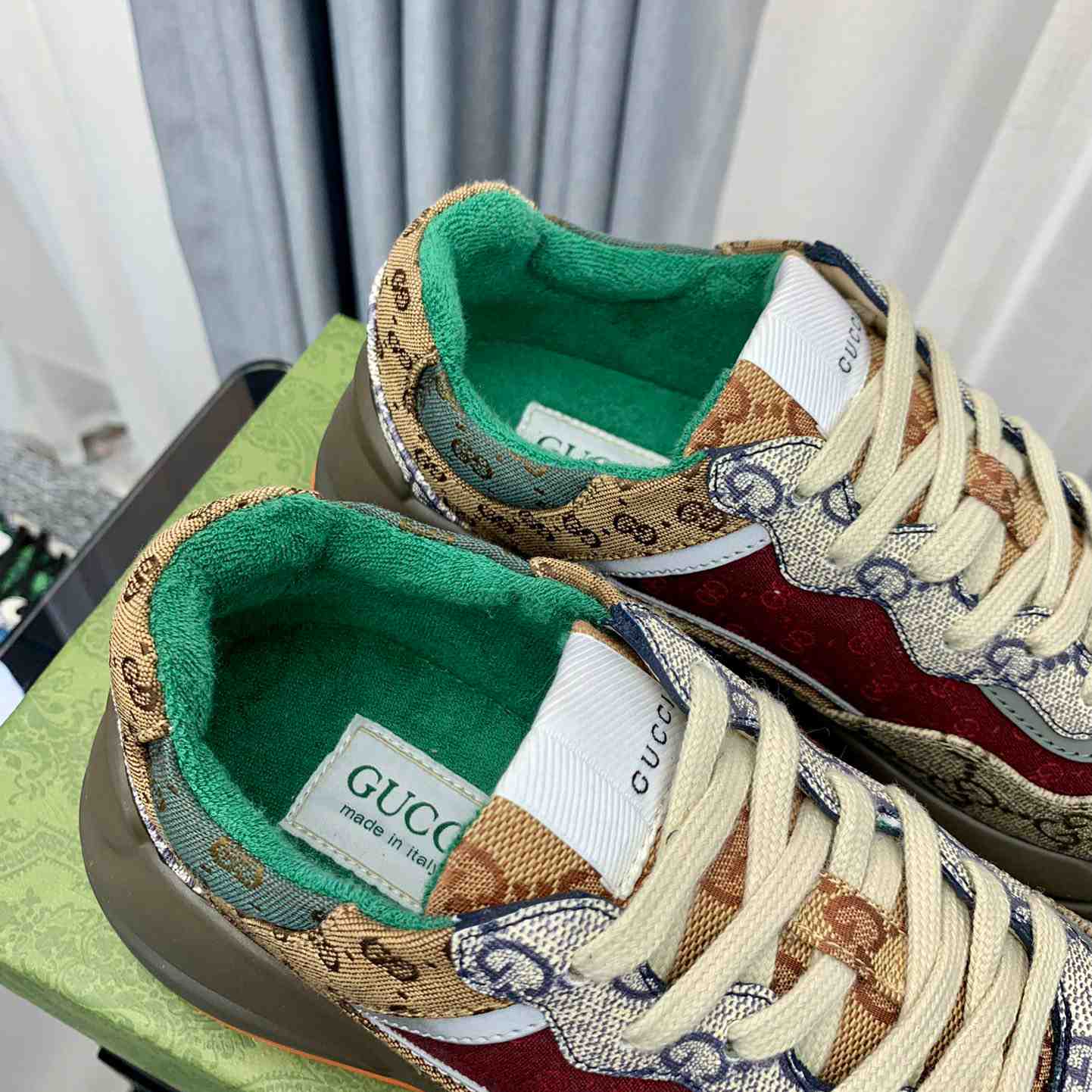Gucci Rhyton 'Beige Brick Red' - DesignerGu