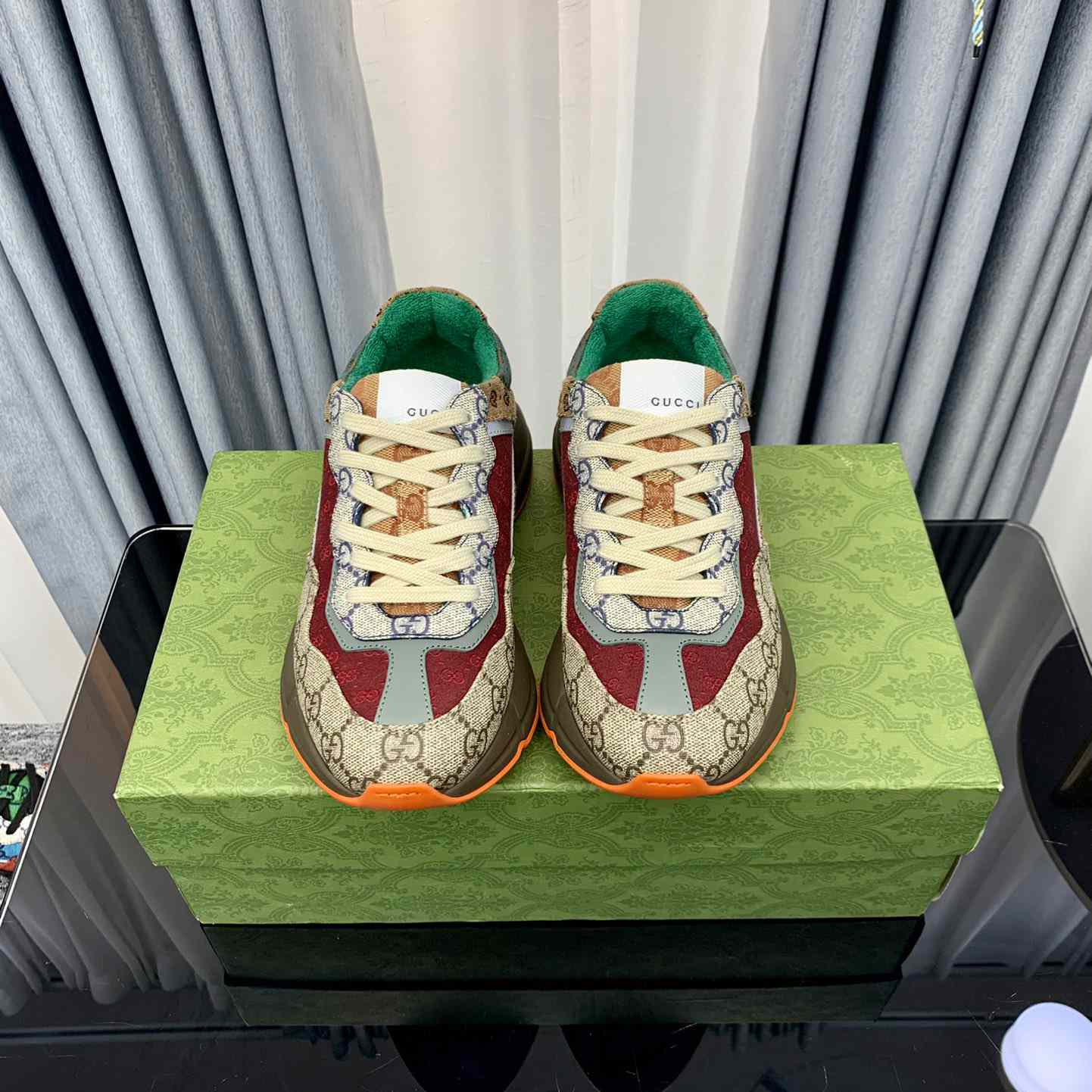 Gucci Rhyton 'Beige Brick Red' - DesignerGu