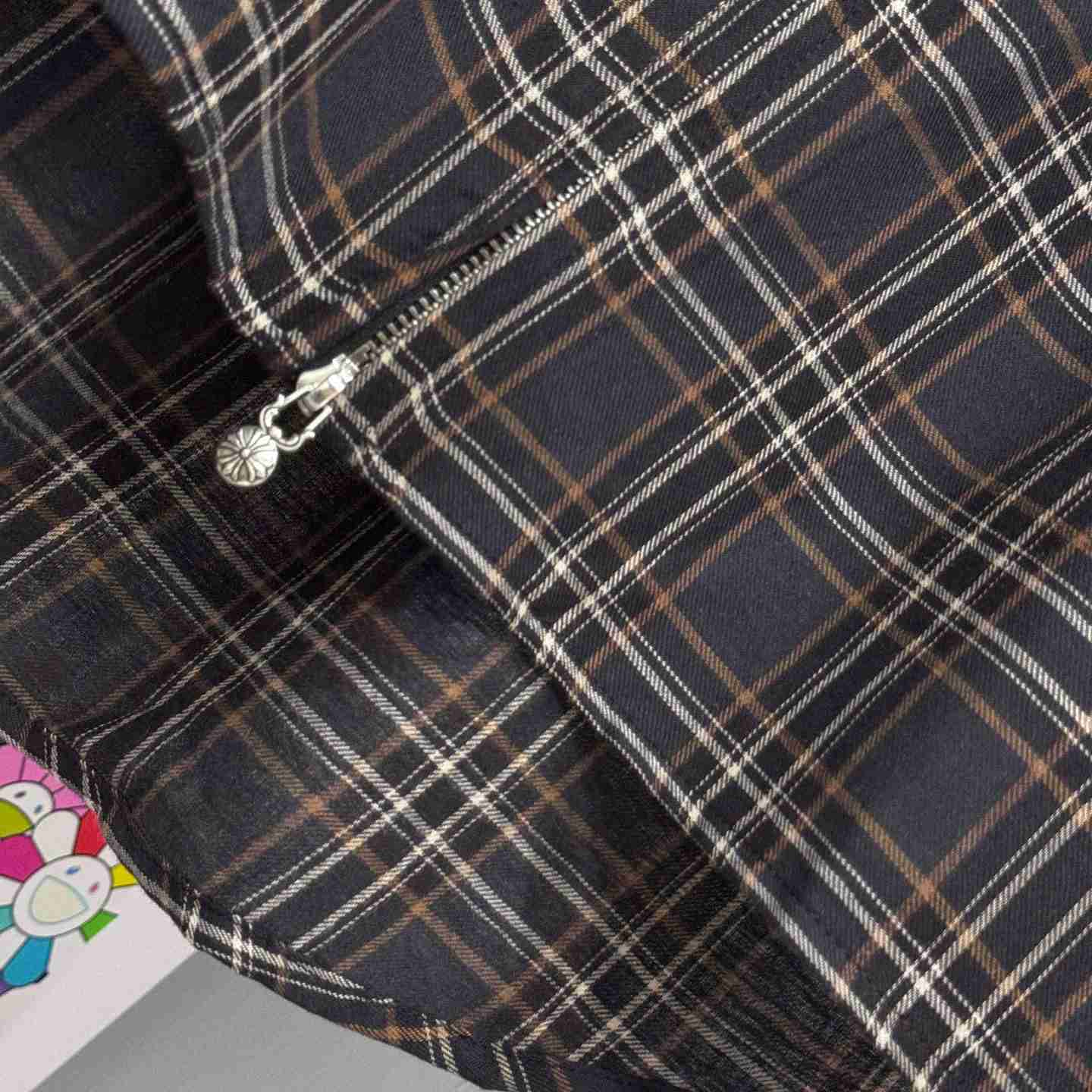 Chrome Hearts  Short Sleeve Flannel Zip Up Shirt - DesignerGu
