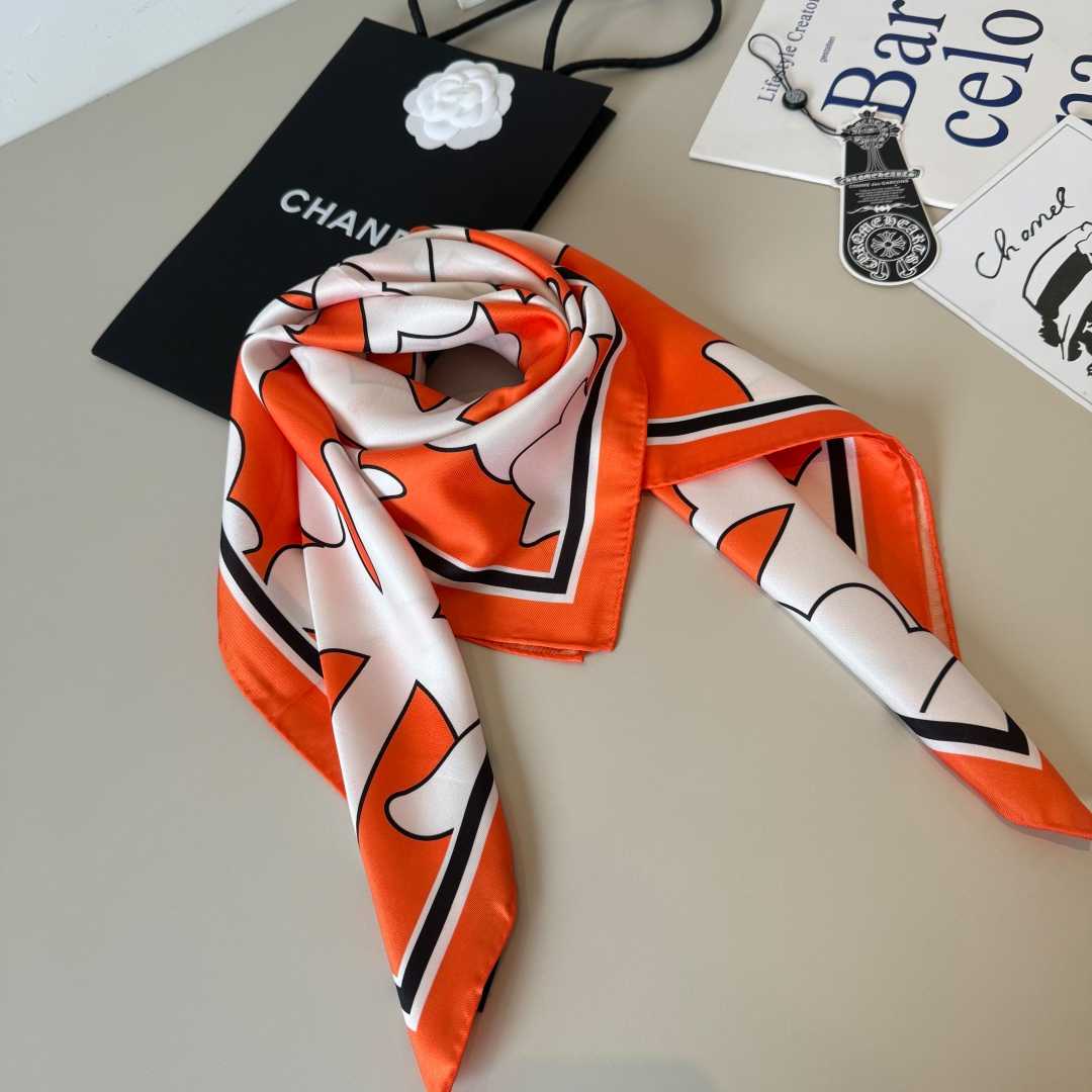 Chrome Heart Square Silk Scarf - DesignerGu
