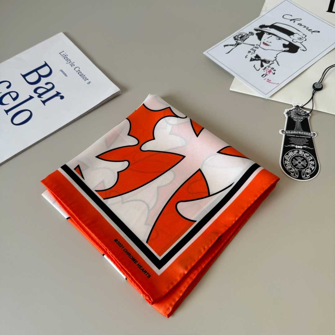 Chrome Heart Square Silk Scarf - DesignerGu