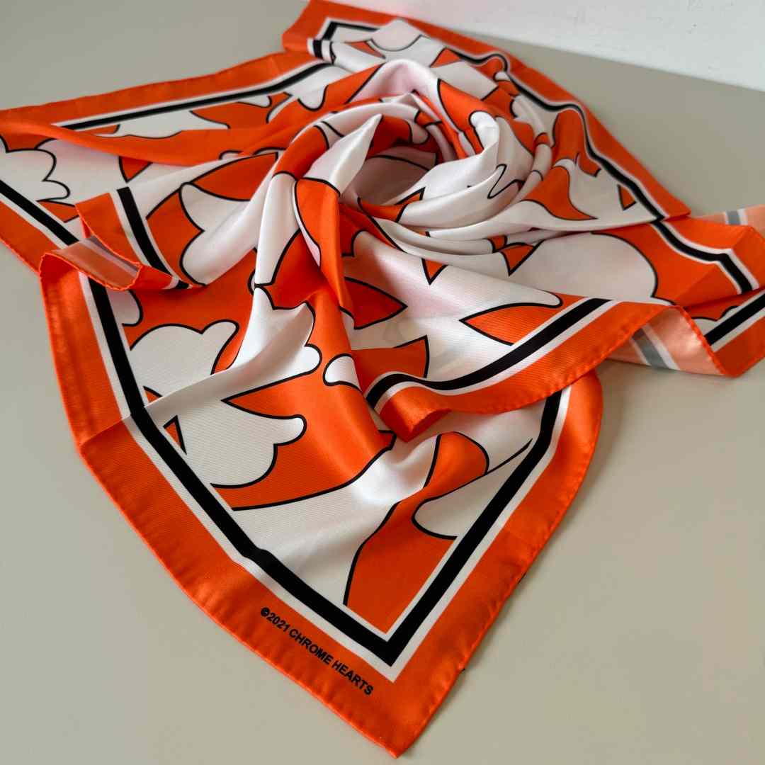 Chrome Heart Square Silk Scarf - DesignerGu