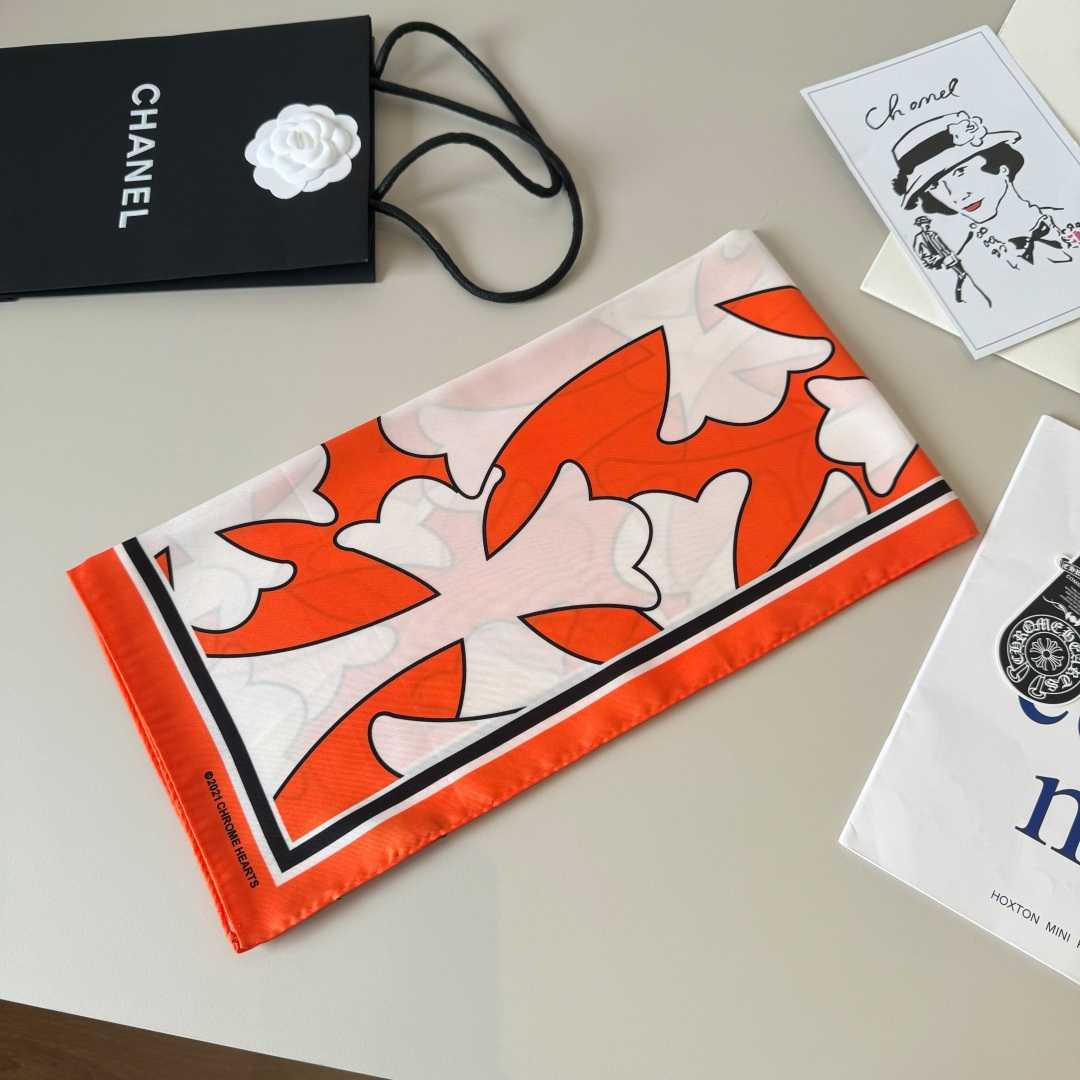 Chrome Heart Square Silk Scarf - DesignerGu