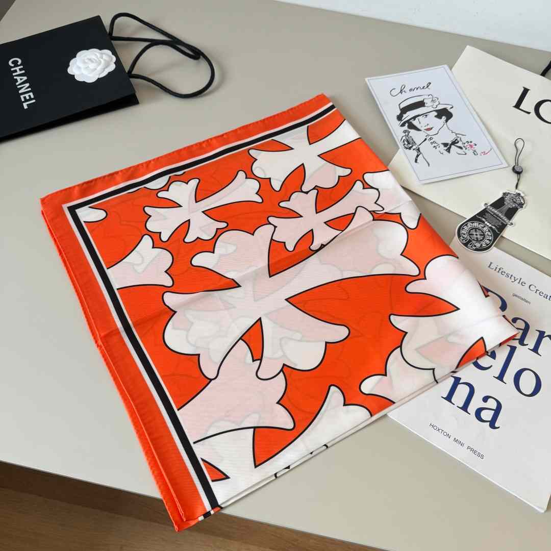 Chrome Heart Square Silk Scarf - DesignerGu