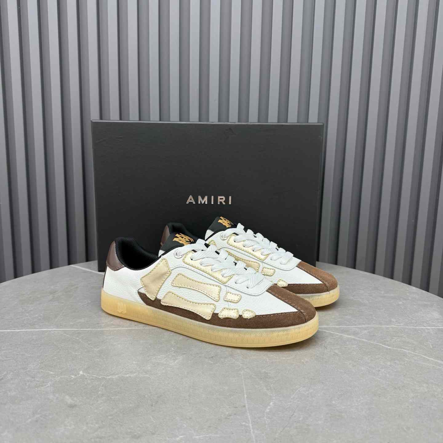 Amiri Pacific Bones Leather Sneakers - DesignerGu