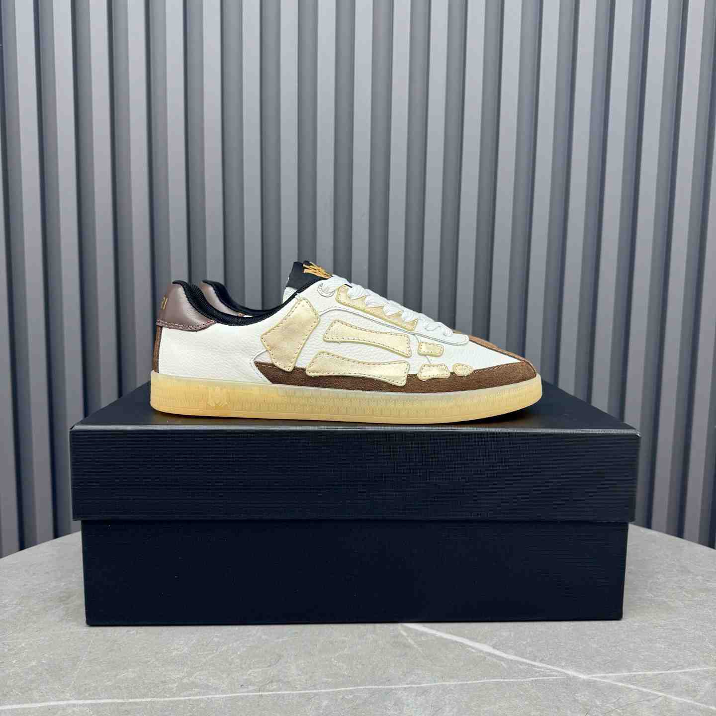 Amiri Pacific Bones Leather Sneakers - DesignerGu
