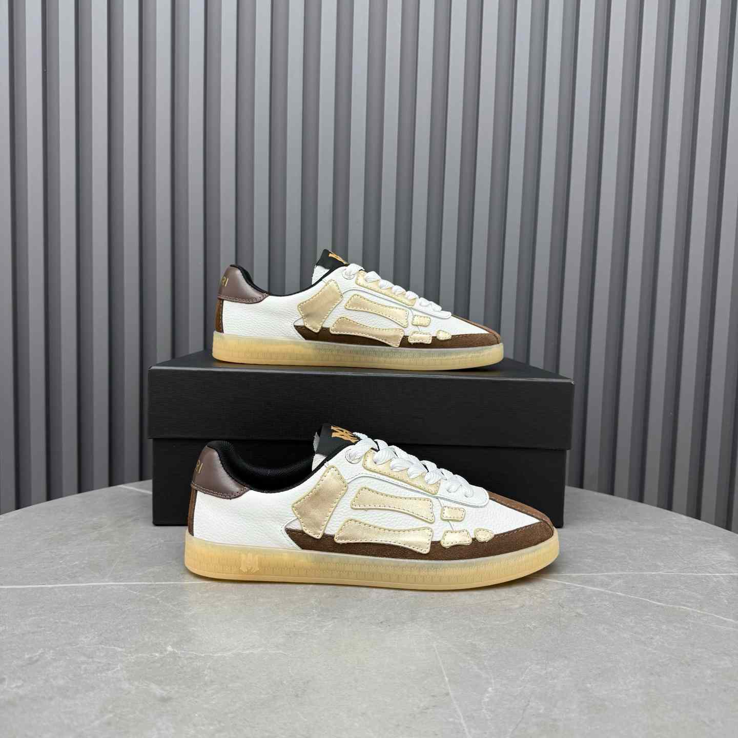 Amiri Pacific Bones Leather Sneakers - DesignerGu