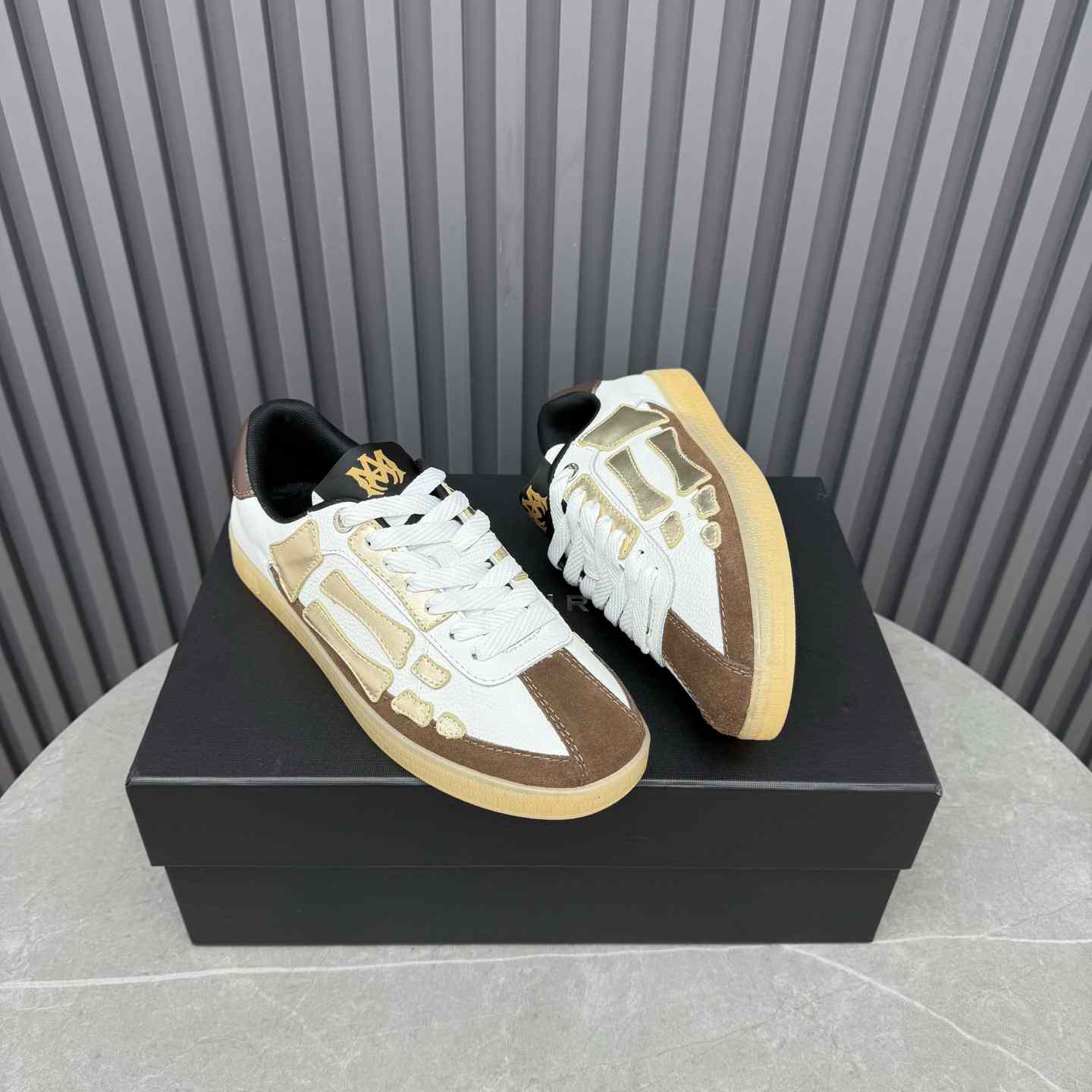 Amiri Pacific Bones Leather Sneakers - DesignerGu