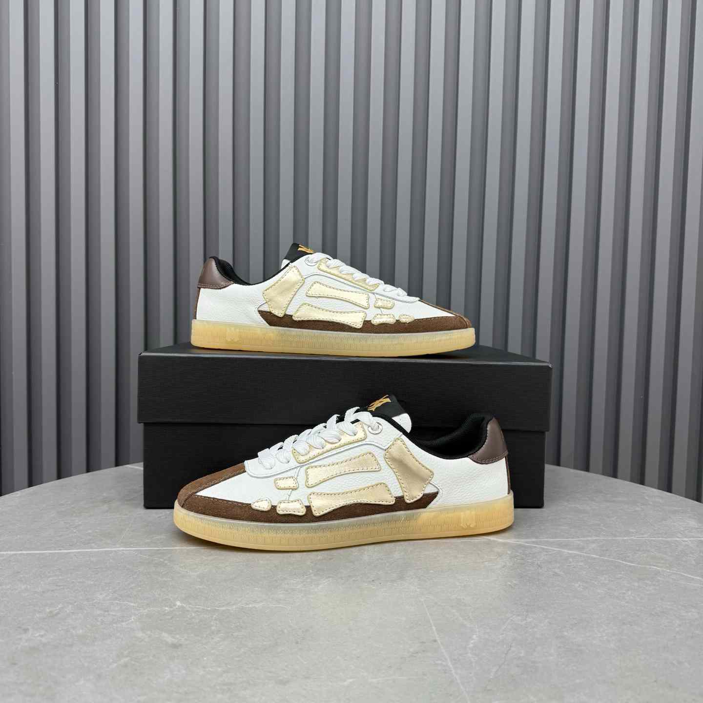 Amiri Pacific Bones Leather Sneakers - DesignerGu