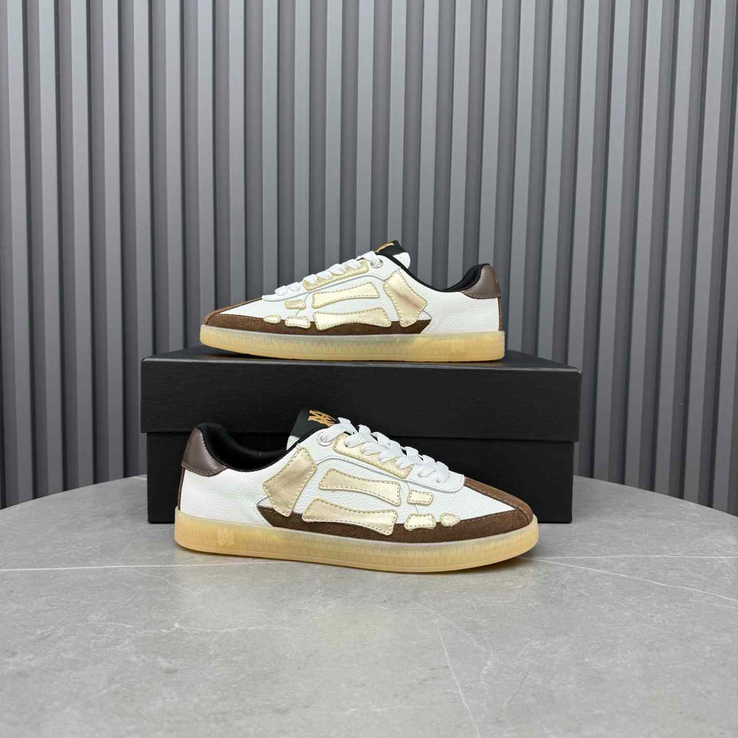 Amiri Pacific Bones Leather Sneakers - DesignerGu