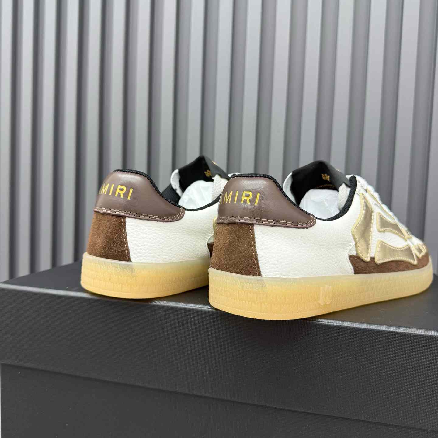 Amiri Pacific Bones Leather Sneakers - DesignerGu