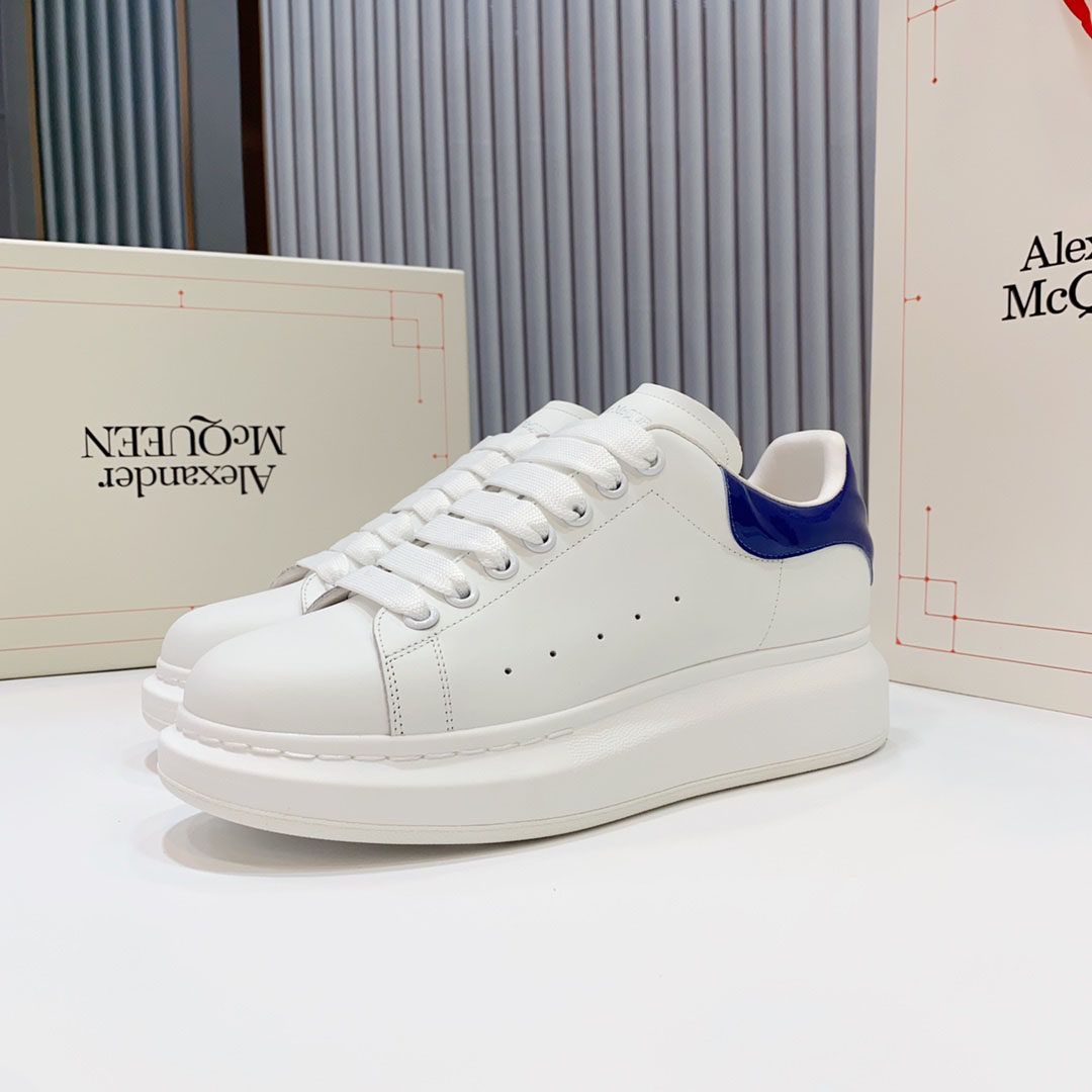 Alexander McQueen Oversized Sneaker 'White Navy Patent' - DesignerGu