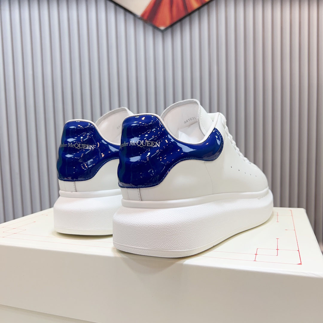 Alexander McQueen Oversized Sneaker 'White Navy Patent' - DesignerGu