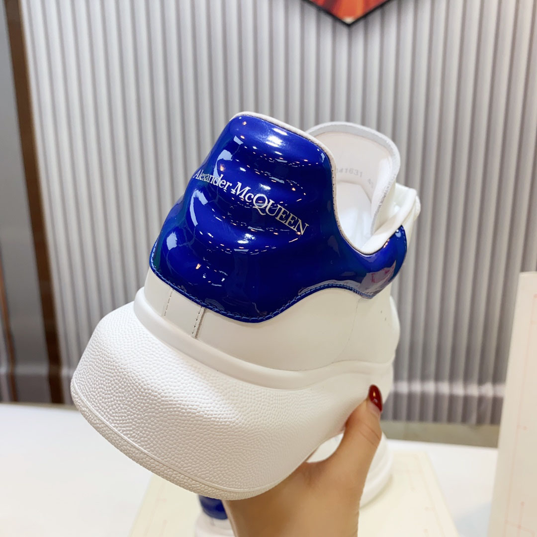Alexander McQueen Oversized Sneaker 'White Navy Patent' - DesignerGu