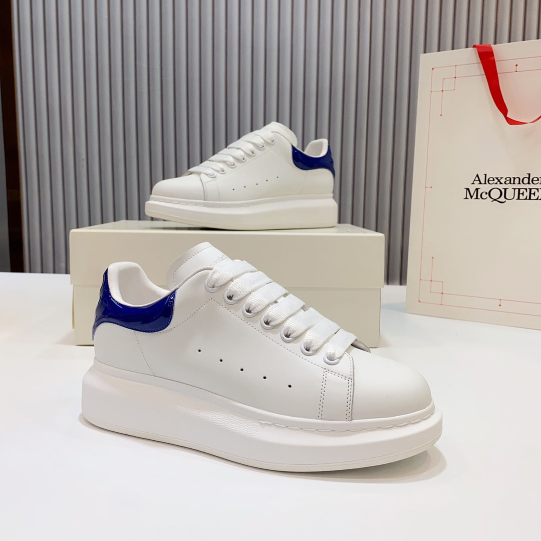 Alexander McQueen Oversized Sneaker 'White Navy Patent' - DesignerGu