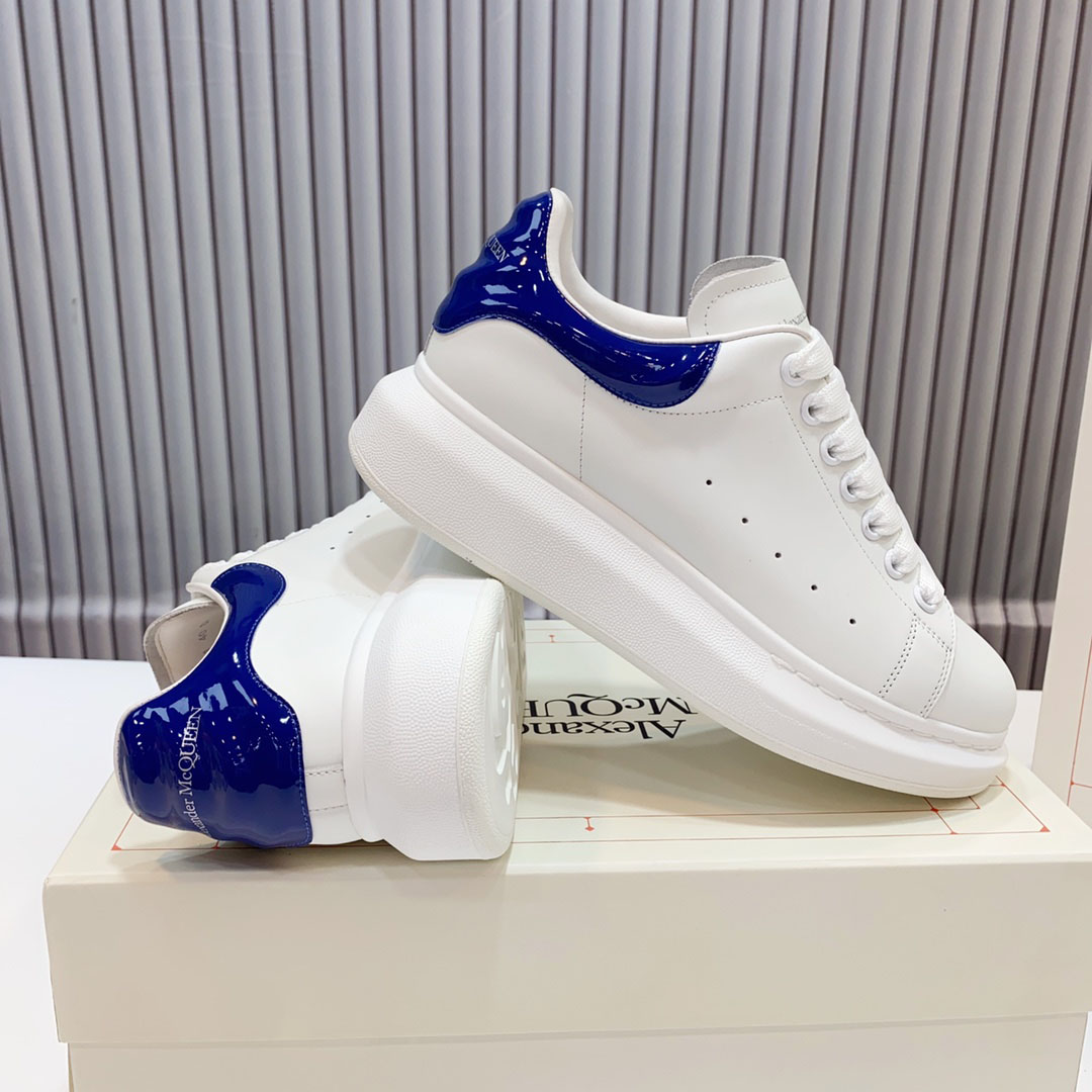 Alexander McQueen Oversized Sneaker 'White Navy Patent' - DesignerGu