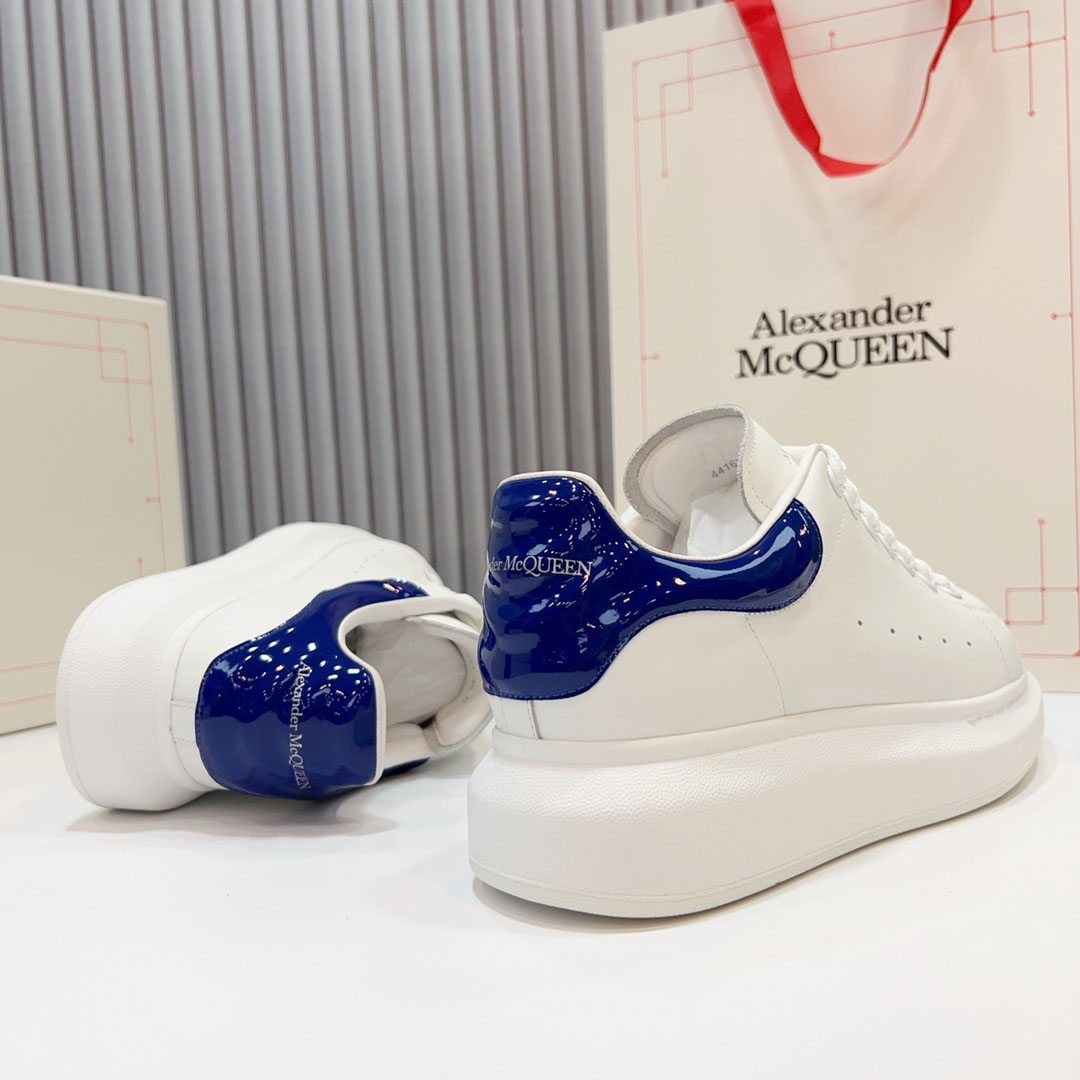 Alexander McQueen Oversized Sneaker 'White Navy Patent' - DesignerGu