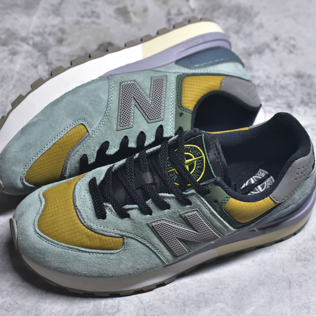 Stone Island x New Balance 574 Legacy 'Light Green' - DesignerGu