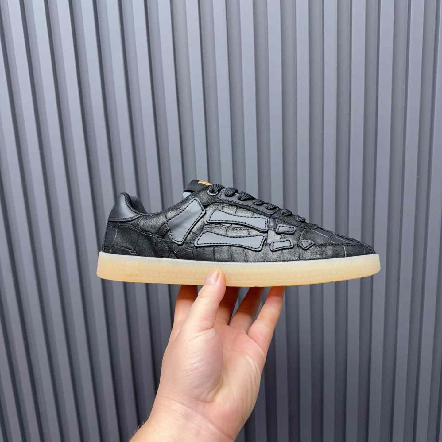Amiri Pacific 'Croc Debossed Bones - Black' Sneakers - DesignerGu