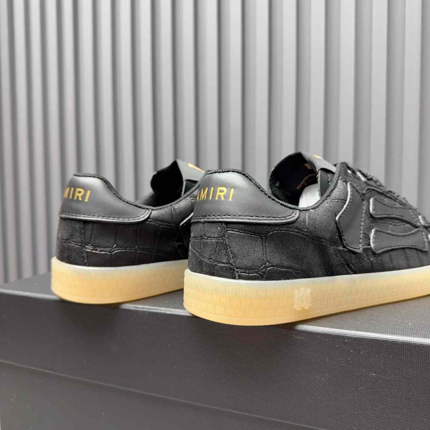 Amiri Pacific 'Croc Debossed Bones - Black' Sneakers - DesignerGu