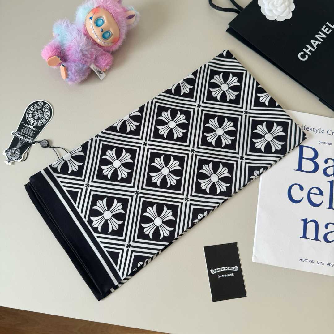 Chrome Heart Square Silk Scarf - DesignerGu