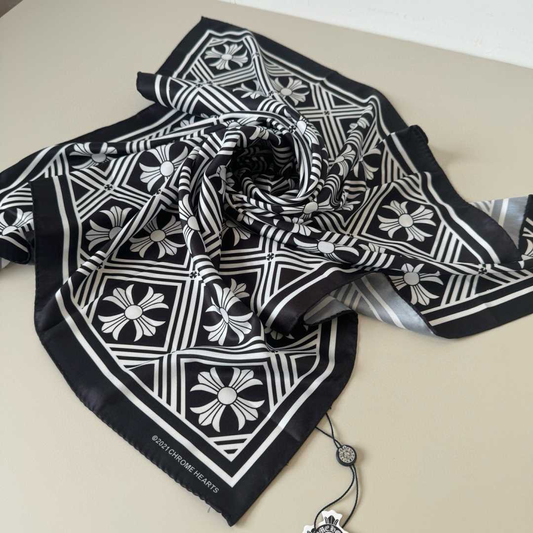 Chrome Heart Square Silk Scarf - DesignerGu