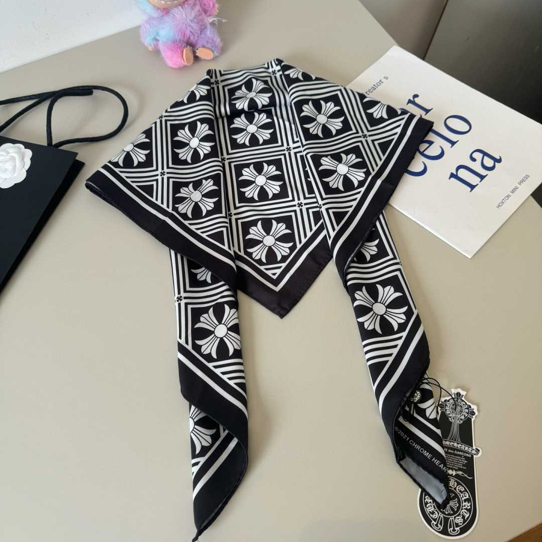 Chrome Heart Square Silk Scarf - DesignerGu