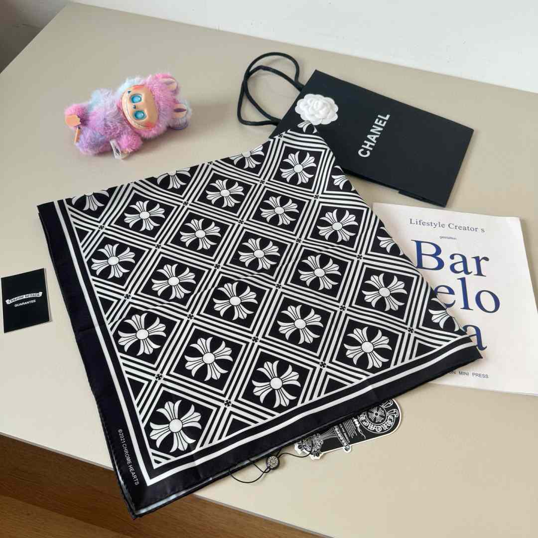 Chrome Heart Square Silk Scarf - DesignerGu