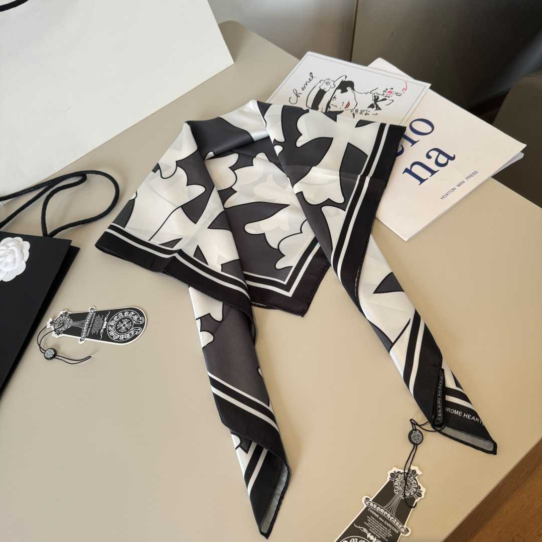 Chrome Heart Square Silk Scarf - DesignerGu