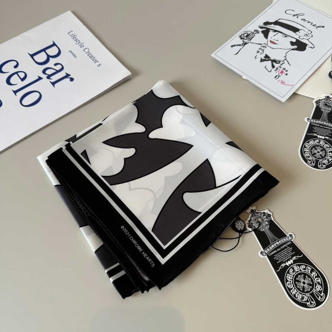 Chrome Heart Square Silk Scarf - DesignerGu