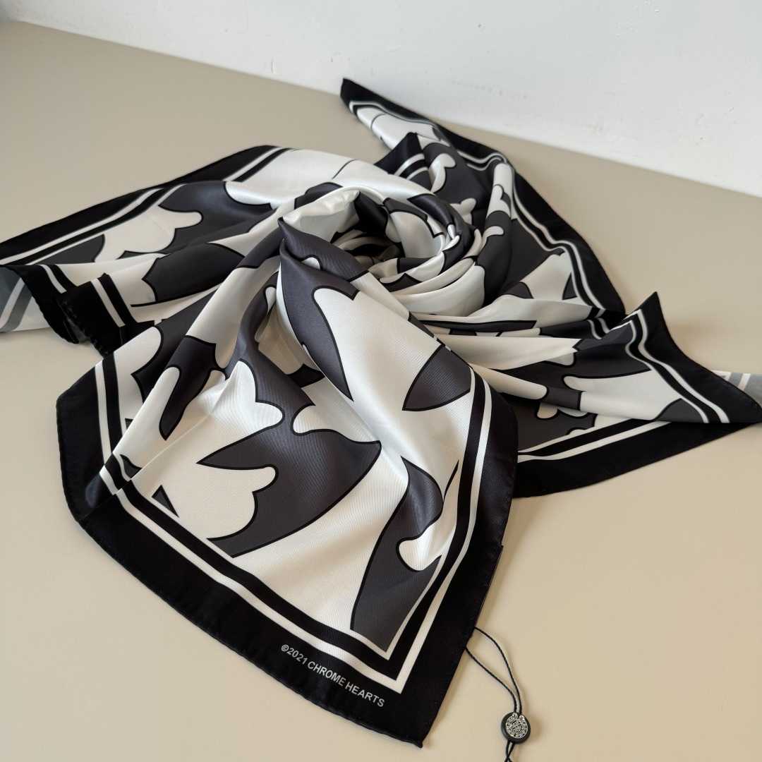 Chrome Heart Square Silk Scarf - DesignerGu