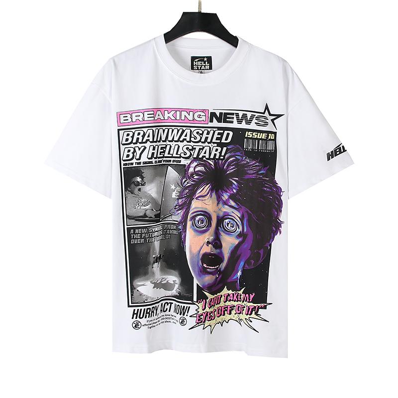 Hellstar Breaking News T-Shirt 'White' - DesignerGu