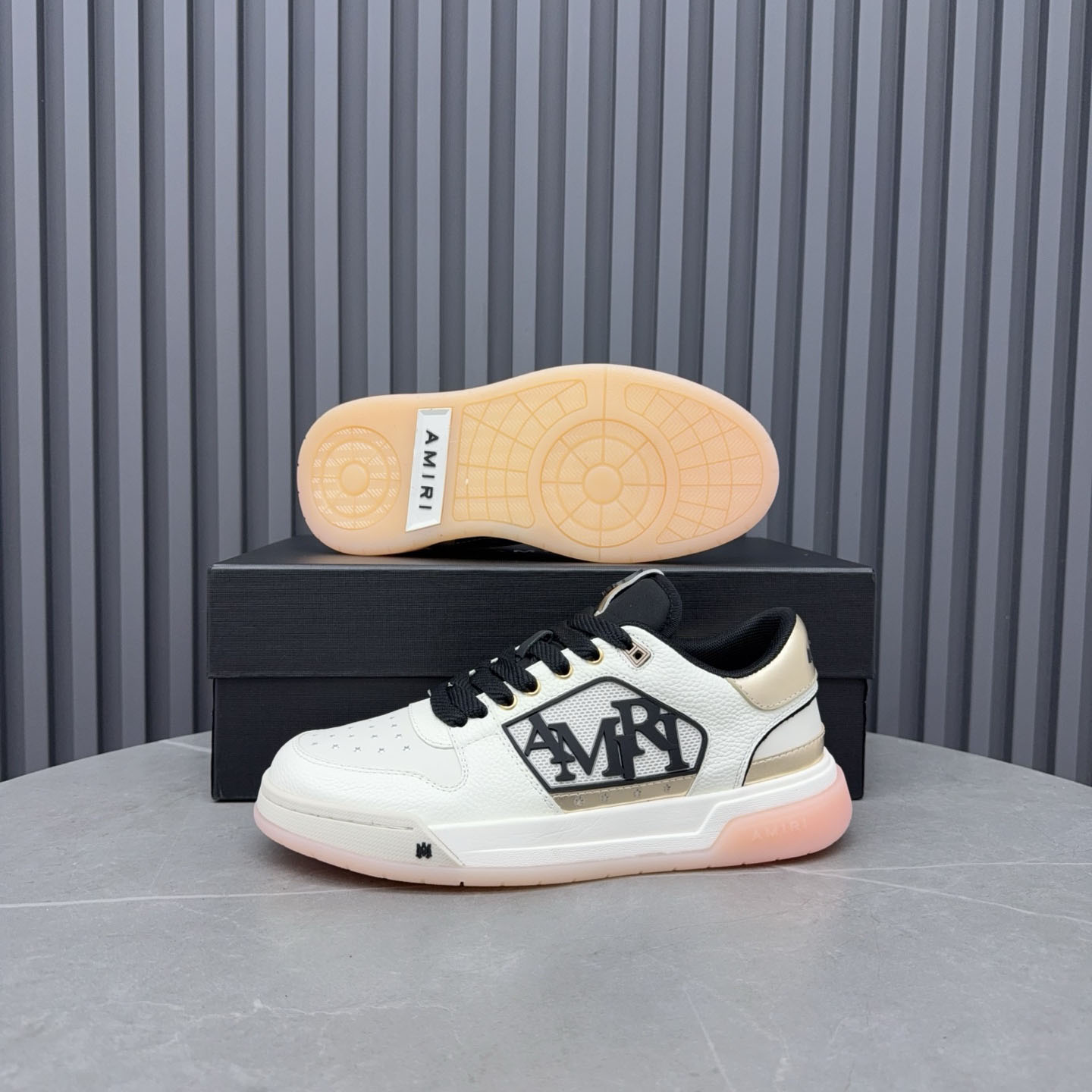 Amiri Beige Classic Low Sneakers - DesignerGu