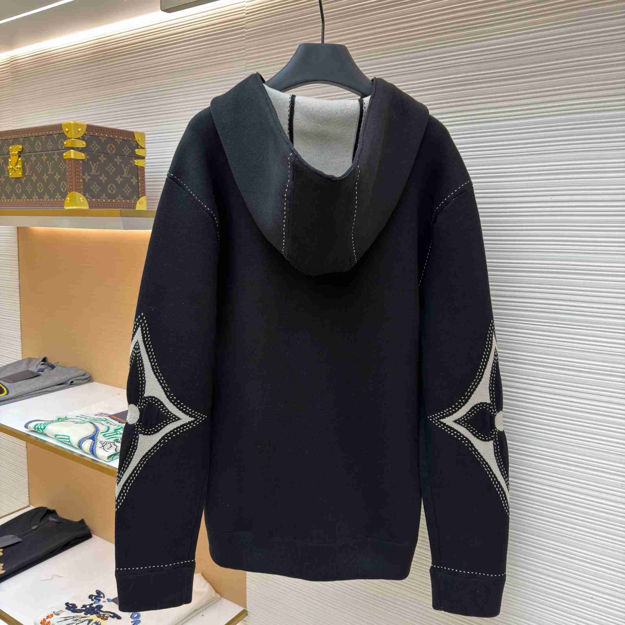 Louis Vuitton Graphic Intarsia Zipped Cotton Hoodie  - DesignerGu