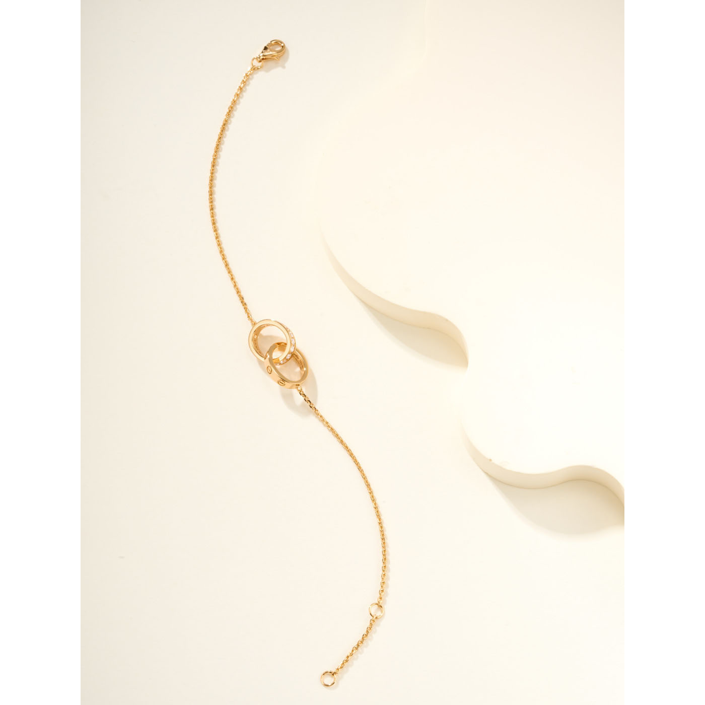 Cartier LOVE bracelet, On Chain, Half-Paved - DesignerGu