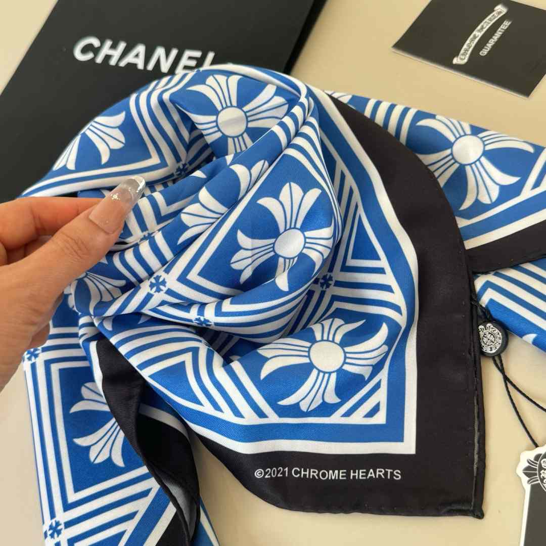 Chrome Heart Square Silk Scarf - DesignerGu