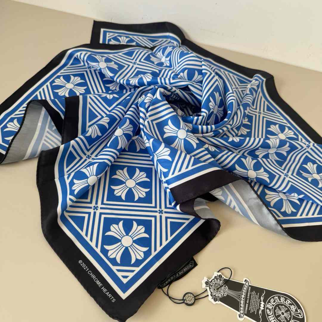 Chrome Heart Square Silk Scarf - DesignerGu