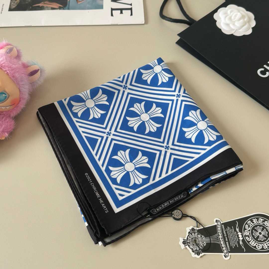 Chrome Heart Square Silk Scarf - DesignerGu