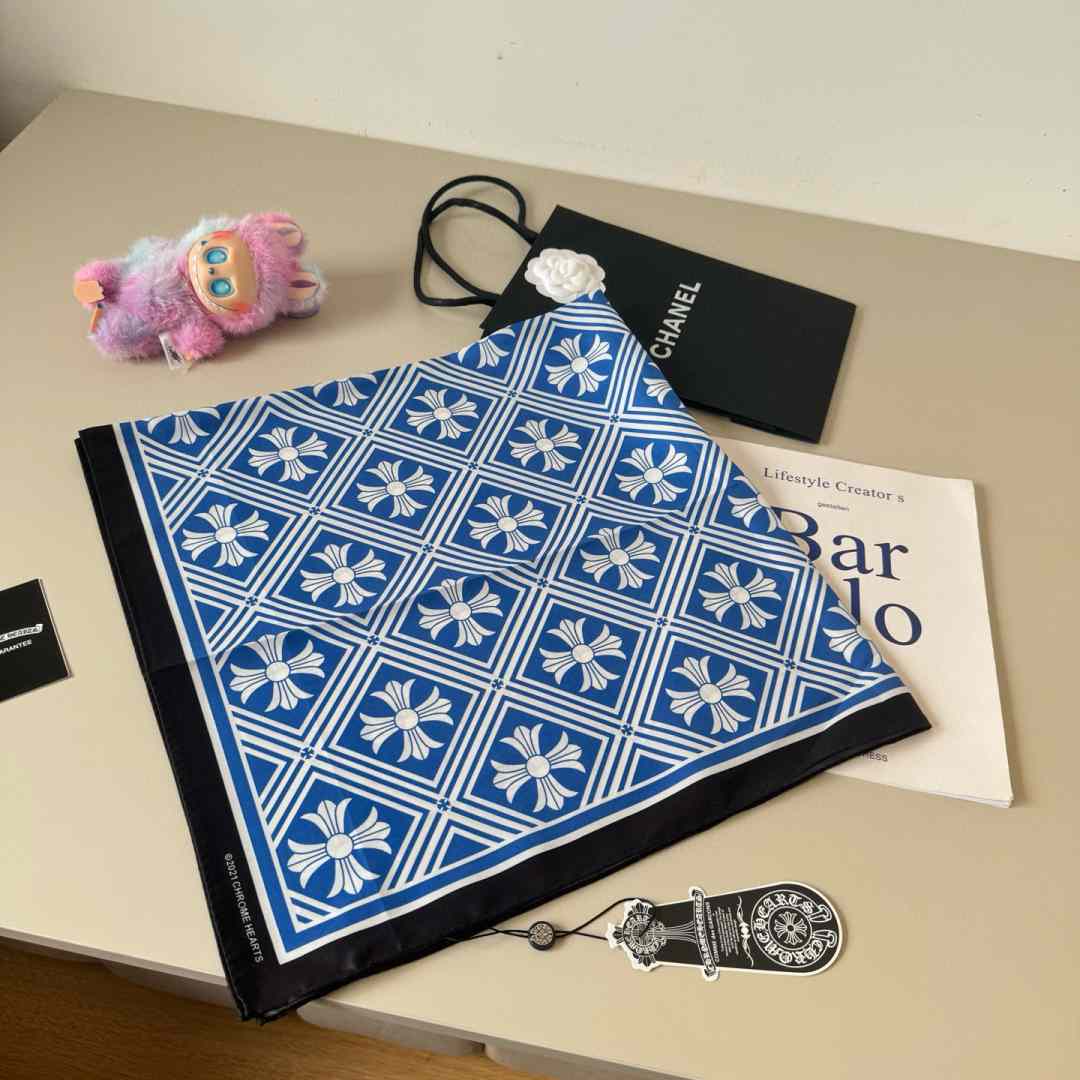 Chrome Heart Square Silk Scarf - DesignerGu