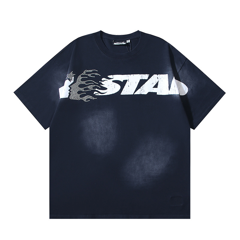 Hellstar Studios Cartoon Logo Glitter Logo T-Shirt 'Black' - DesignerGu