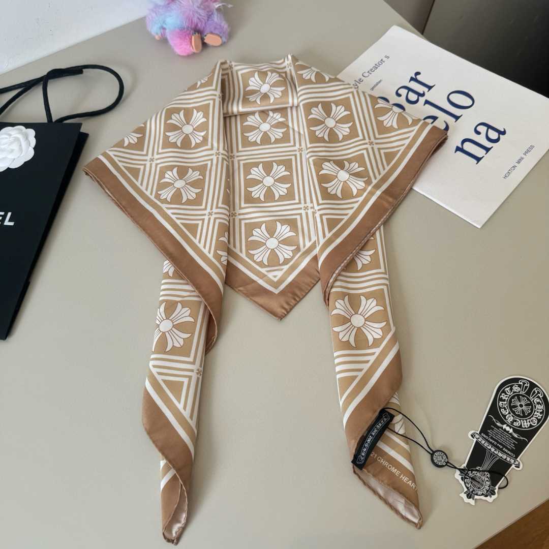 Chrome Heart Square Silk Scarf - DesignerGu